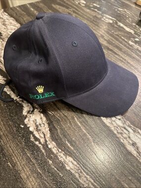 Rolex Dark Navy Baseball Cap with Green and Gold Logo